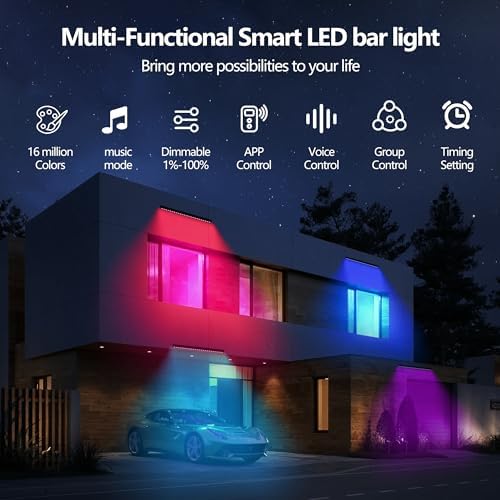 Linkable LED Light Bar Outdoor Color-Changing, 40″ RGBCW Wall Washer Light, 180W Smart Bluetooth App & Remote Control, 2700K-6500K Tunable White, IP65, for Stage, DJ, Home Patio & Commercial - Image 4