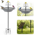Solar Fountain for Bird Bath Outside, Garden Water Feature with Ground Stake Stand or Hanging Style for Patio, Yard & Lawn (B-Gray) by Vioshon