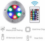 12V/220V Recessed Underwater Light - IP68 Waterproof Stainless Steel Submersible Spotlights with Remote Control for Pond & Landscape Lighting (9W) - Image 3