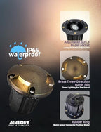 MALORY Low Voltage Landscape Well Lights,（φ126 mm Brass Top Cover 4Pack - Image 3