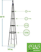 Achla Designs OBL-02A Garden Obelisk, 85" H Trellis, Graphite - Image 2