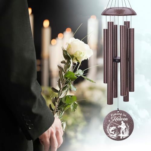 Personalized Wind Chimes Fishing in Heaven for Loss Dad - Image 6