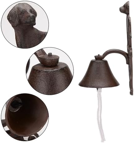 BRASSTAR Cast Iron Door Bell Dog Shape Dinner Bell Rustic Brown Farmhouse Outside Shaking Gate Bell Wall Art Decoration TQGJPT1222 - Image 4