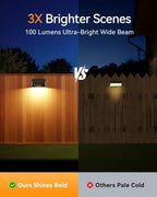 Solar Fence Lights Outdoor, 2 Pack Fence Lights Solar Powered RGB - Image 3