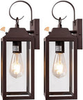 Dusk to Dawn Wall Lights Oil Rubbed Bronze 15 Inch 2 Pack by Yolsunes