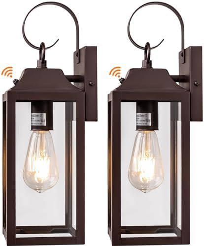 Dusk to Dawn Wall Lights Oil Rubbed Bronze 15 Inch 2 Pack by Yolsunes