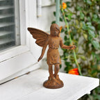 Sungmor Cast Iron Angel Statue Garden Fairy Figurines, 2 Pack Rustic Rust - Image 4