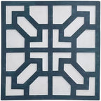 2 Pack Square Stepping Stones, 10” Cement Garden Path Stones in Moroccan Tile Design, Modern Geometric Outdoor Patio Decor, Weather-Resistant Fall Garden (Midnight Indigo) by Unknown