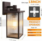 13" Oil-Rubbed Bronze Outdoor Wall Light, All-Metal Frame Porch Light - Image 5