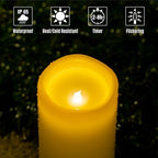 12" x 5" White Large Waterproof Outdoor Flameless Candles Battery Operated LED Flickering Pillar Candles with Remote and Timer for Indoor Outdoor Lanterns, Long Lasting, Set of 2 - Image 4