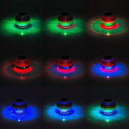 Color Changing Mosaic Glass Ball LED Solar Garden Lights Waterproof Table Lights 2 Modes for Christmas Party Decoration - Image 2