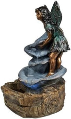 Fairy On The Rock Fountain with 2 White LEDs - Image 5