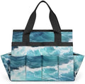 Sea Waves Garden Tool Bag Organizer Heavy Duty Ocean Gardening Tote Bag with 10 Pockets for Women Men Gardening Gifts by Home