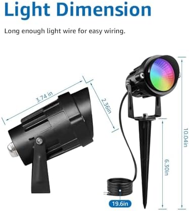 SUNVIE RGBW Color Changing Landscape Lights Low Voltage 8Pcs with Connector - Image 5