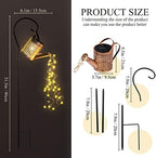 Fabbay 4 Pcs Solar Watering Can with Lights Outdoor Waterproof Solar Lights with Hook Retro Decorative Hanging Metal Yard Decor for Garden Table Lawn Patio Pathway Porch Walkway - Image 2