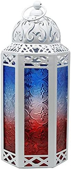 Vela Lanterns Decorative Indoor Candle Holder, Red/White/Blue, M, 2-Pack - Image 4