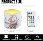 Easter Day Flameless Candles with Remote Battery Operated Candles with Timer 4 Pcs Purple Floral Easter Bunny Flameless Pillar Tea Lights for Patio Porch Home Decorations - Image 3