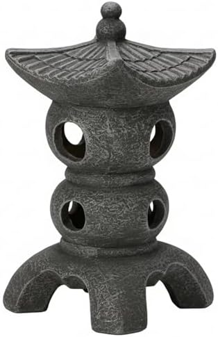 Pagoda Garden Statue - Grey Resin Pagoda Statue with Zen Ambiance, Water-Resistant Outdoor Decor for Patio, Yard, Landscape by Unknown