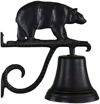 Montague Metal Products 7.75″ Diameter Cast Bell with Ornament, Hanging Bell, Dinner Bell, Heavy Duty Cast Aluminum (Bear) by MontagueMetalProducts