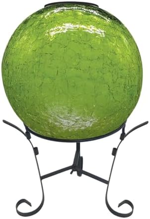 Briarwood Lane Everyday Gazing Ball 10x10 Green Cracked Solar LED Gazing Ball - Image 4