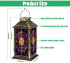 Solar Hanging Lantern Golden Celestial Compass Radiant Sun Purple Galaxy Waterproof LED Lights Decor Patio Yard Lawn Porch Lamp, Birthday Gift for Mom Women Garden Outdoor Decor - Image 2