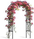 Square Tube Metal Garden Arch Trellis for Climbing Plants,4.9x7.9FT by PlusYard
