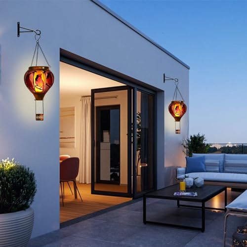 Cardinal Bird Hot Air Balloon Solar Lantern Outdoor Waterproof Garden Decor - Image 2