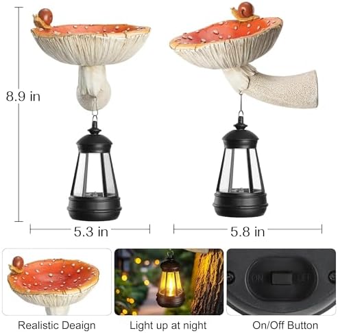 Etlemonde Solar Mushroom Statue, Garden Decor - Image 2