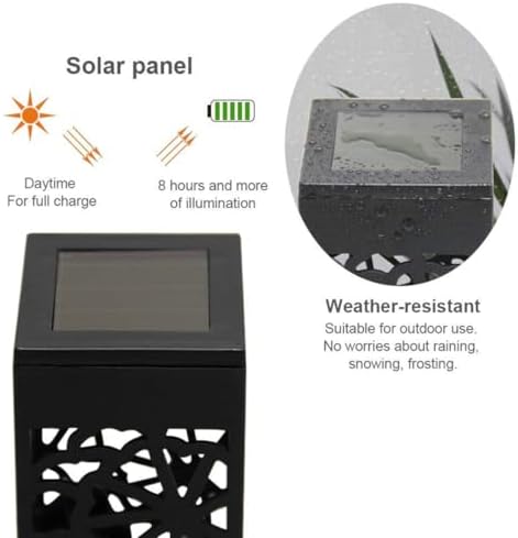 WOONEKY Xmas Solar Ground Plug Lights, Black 6pcs Waterproof Path Lights - Image 4