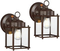 GRUENLICH Outdoor Wall Light Fixture, Clear Glass, Bronze, 2 Pack by GRUENLICH