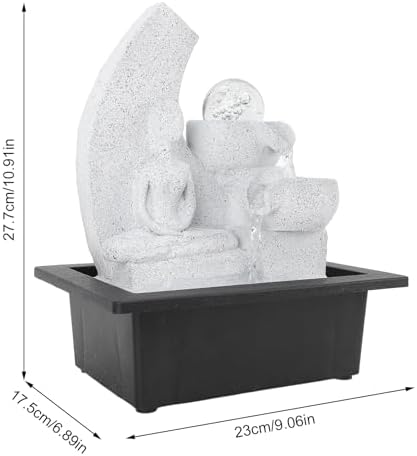 Tabletop Water Fountain, Resin Zen Meditation Indoor Waterfall Fountain with LED Light for Home Office Indoor Outdoor Garden Desk Patio Yard Backyard - Image 7
