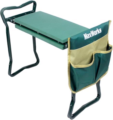 MaxWorks Folding Garden Kneeler Seat Stool and Tool Pouch - (50921) by MaxWorks