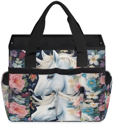 Unicorn Garden Tool Bag Organizer Heavy Duty Funny Unicorn Gardening Tote Bag with 10 Pockets for Women Men Gardening Gifts - Image 3