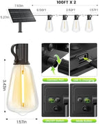 Svater 200 FT Solar String Lights Outdoor Waterproof, Remote Dimmable - Image 4