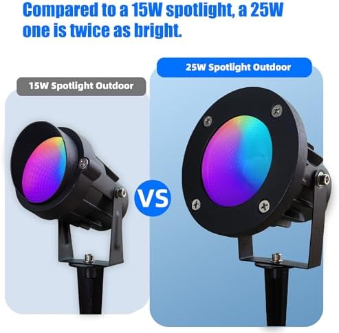 Color Spot Lights Outdoor 120V 25W - Strobe Lights Halloween for Yard, Tree & House - Color Changing Strobe Light for Parties, Christmas, Halloween Decorations - Image 4