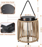 Outdoor Solar Lantern for Patio Waterproof, Rechargeable Table Lamp - Image 3