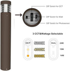 24/19/14W CCT Tunable 42in LED Bollard Light Outdoor Photocell Bronze 120V - Image 2