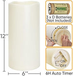 Homemory 6" x 12" Extra Large Outdoor Waterproof Candle with Auto 6H Timer - Image 2