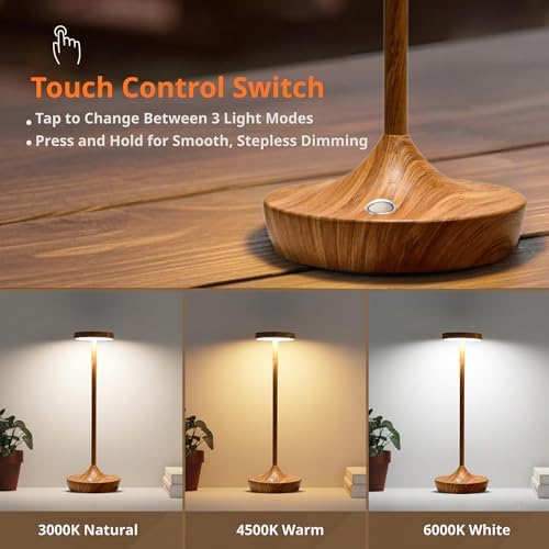 2 Pack Cordless Table Lamps, Rechargeable 6000mAh, 72H Runtime, Waterproof - Image 4