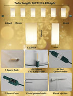 10PK Christmas Pathway Lights, 16FT LED Luminary Bag Lights - Image 2