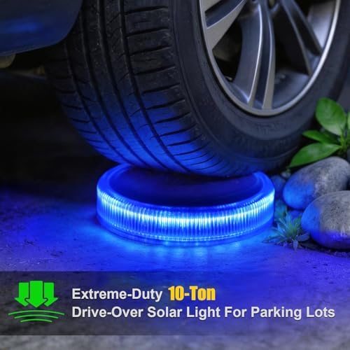 YiLaie Blue Solar Dock Deck Step Lights for Outside Waterproof 4 Pack - Image 6