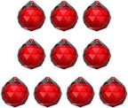 Crystal Ball Prisms, Sun Catcher Hanging Prism Sun Catcher Pendant 44mm / 1.73Inch & 10 Pack & Dark Red-Fitting for (Outdoor/Indoor/Windows/DIY Decor/Feng Shui/Chandelier) by YELARXI