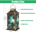 Solar Lantern Palm Trees Tropical Climate Coconut Landscape Outdoor Waterproof Hanging Solar Light Outside Lights for Patio Yard House Lawn Decor Birthday Gifts for Women Mom - Image 2