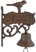 Large Bird Dinner Bell Welcome Heavy Duty Cast Iron Vines Rustic Antique Style -26kopi by Unknown