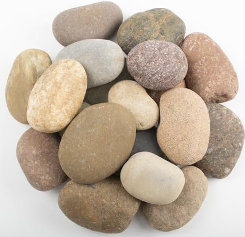 40 LBS Large Natural River Rocks – 2-3.5 Inch Unpolished Decorative Pebbles for Landscaping, Garden Paving, Fish Tanks, Plant Rocks, Crafting, Walkways, and Painting by LOOIOOJ