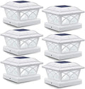 SIEDiNLAR Solar Post Cap Lights Outdoor Glass 2 Color Modes White (6 Pack) by Siedinlar
