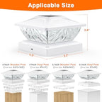 Solar Post Cap Lights Outdoor 6 Pack, 2 Modes Bright Fence Post Solar Lights Outdoor Waterproof, Deck Fence Post Cap Light Solar Powered for 4x4 4.5x4.5 5x5 Posts for Garden Decor - Image 3
