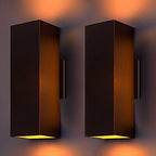 wowlite Dusk to Dawn Outdoor Wall Lights, Bronze Up & Down Sconce, 2 Pack by wowlite