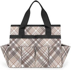 St Patricks Plaid Garden Tool Bag Tote for Men Women Multiple Pockets Wide Mouth Heavy Duty Waterproof Tool Organizer Bag for Outdoor Lawn Yard Portable Gardening Storage With Elasticbands - Image 7