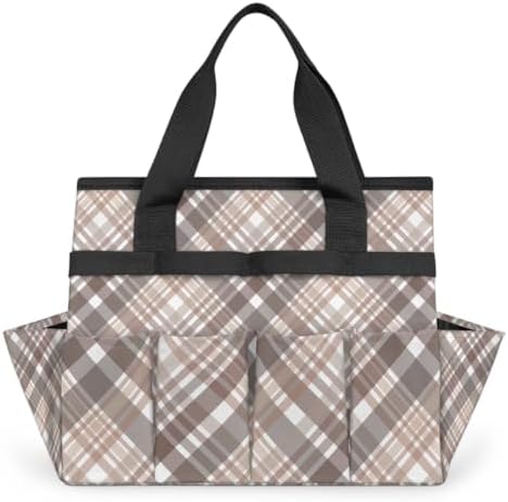 St Patricks Plaid Garden Tool Bag Tote for Men Women Multiple Pockets Wide Mouth Heavy Duty Waterproof Tool Organizer Bag for Outdoor Lawn Yard Portable Gardening Storage With Elasticbands - Image 7